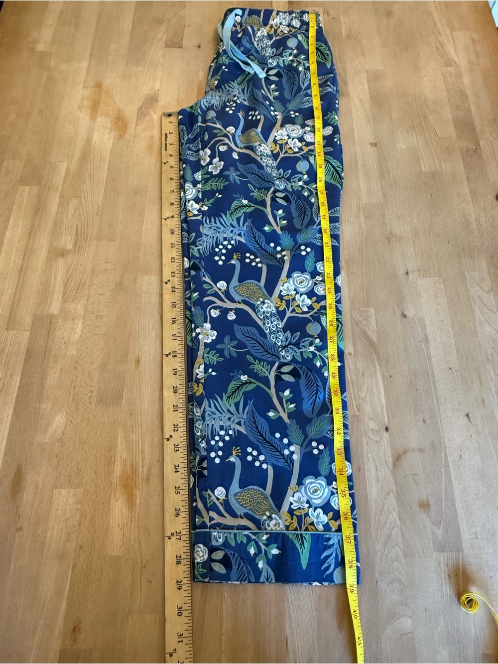 Paper Rifle Company x The Company Store Blue Floral Long-Sleeve Pajama Set Small - Picture 10 of 16